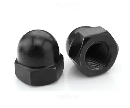 Black Zinc berlapis oksida din1587 hex kubah mur topi